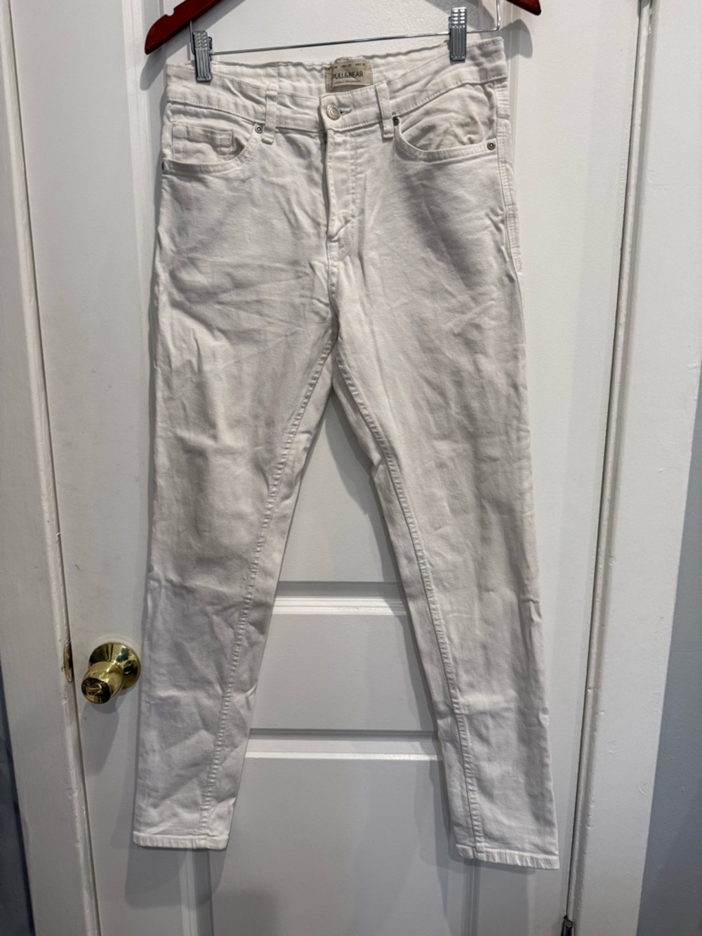 Pull&Bear White Skinny Jeans for Men